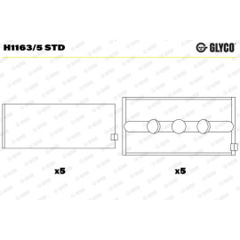 GLYCO Kurbelwellenlager H1163/5 STD