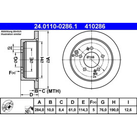 Bremsscheibe Hyundai T. Ix35 10-/Santa Fe 01 24.0110-0286.1