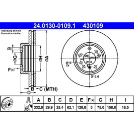 ATE Bremsscheibe BMW Vorderachse X3/X5 3.0-4.4 00-11 24.0130-0109.1 ATE Bremsscheibe BMW Vorderachse X3/X5 3.0-4.4 00-11 24.0130-0109.1
