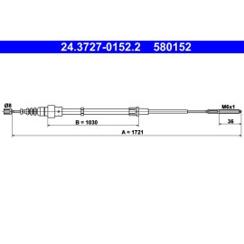 ATE Handbremsseil Seilzug Festellbremse 24.3727-0152.2