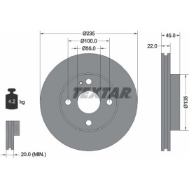 Textar Bremsscheibe 92071500 Textar Bremsscheibe 92071500