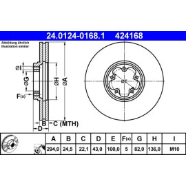 Bremsscheibe Ford P. Transit 2.0-2.4 D 00-06 24.0124-0168.1