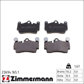 ZIMMERMANN Bremsbeläge 23694.165.1