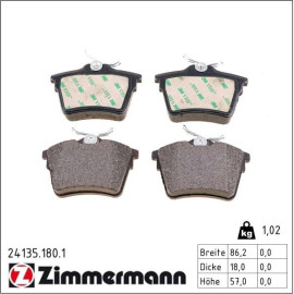 ZIMMERMANN Bremsbeläge 24135.180.1 ZIMMERMANN Bremsbeläge 24135.180.1