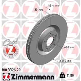 ZIMMERMANN Bremsscheibe 100.3326.20 ZIMMERMANN Bremsscheibe 100.3326.20