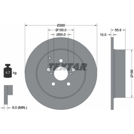Textar Bremsscheibe 92135703 Textar Bremsscheibe 92135703