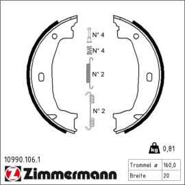 ZIMMERMANN Bremsbacken 10990.106.1