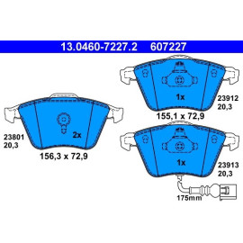 Bremsbelagsatz Vw P. Golf/Scirocco 1.2-2.0 05- Mit Sensor 13.0460-7227.2