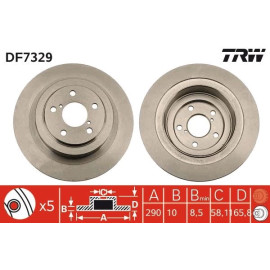 TRW Bremsscheibe Subaru T. Legacy DF7329 TRW Bremsscheibe Subaru T. Legacy DF7329
