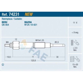FAE Glühkerze 74231