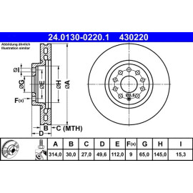 Bremsscheibe Vw P. Sharan/Tiguan 1.4-2.0 10 24.0130-0220.1