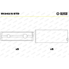 GLYCO Kurbelwellenlager H1342/5 STD