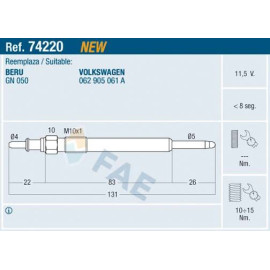 FAE Glühkerze 74220