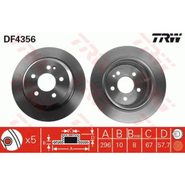 TRW Bremsscheibe Mercedes-Benz Vito 03 DF4356 TRW Bremsscheibe Mercedes-Benz Vito 03 DF4356