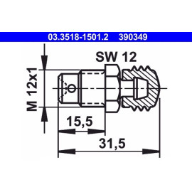 ATE Entlüftungsschraube / Entlüftungsventil 03.3518-1501.2 ATE Entlüftungsschraube / Entlüftungsventil 03.3518-1501.2