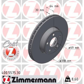 ZIMMERMANN Bremsscheibe 400.5575.30 ZIMMERMANN Bremsscheibe 400.5575.30