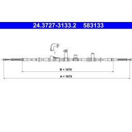 ATE Handbremsseil Seilzug Festellbremse 24.3727-3133.2