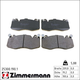 ZIMMERMANN Bremsbelagsatz, Scheibenbremse 25300.190.1