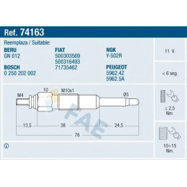 FAE Glühkerze 74163