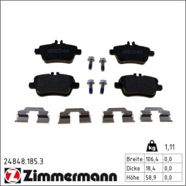 ZIMMERMANN Bremsbelagsatz, Scheibenbremse 24848.185.3