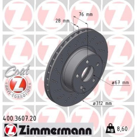 ZIMMERMANN Bremsscheibe 400.3607.20 ZIMMERMANN Bremsscheibe 400.3607.20