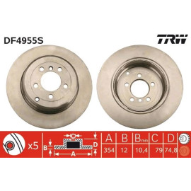 Bremsscheibe Land Rover P. Rang DF4955S Bremsscheibe Land Rover P. Rang DF4955S