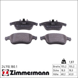 ZIMMERMANN Bremsbeläge 24710.180.1