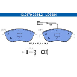 Bremsbelagsatz Fiat P. Bravo/Stilo 1.4-2.4/1.9-2.0D 01- Keramik 13.0470-3984.2