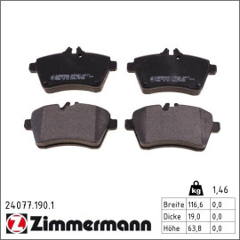 ZIMMERMANN Bremsbeläge 24077.190.1