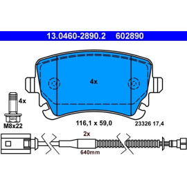 Bremsbelagsatz Vw T. Phaeton 3.0-6.0 4Motion 02-16 13.0460-2890.2