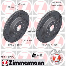 ZIMMERMANN Bremsscheibe 100.3309.53 ZIMMERMANN Bremsscheibe 100.3309.53