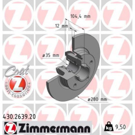 ZIMMERMANN Bremsscheibe 430.2639.20 ZIMMERMANN Bremsscheibe 430.2639.20