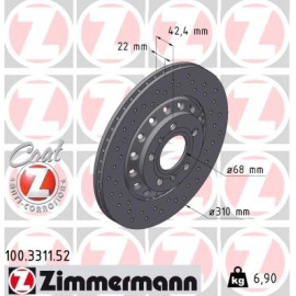 12 482 037 Sport Bremsscheibe HA Sport 100.3311.52 12 482 037 Sport Bremsscheibe HA Sport 100.3311.52