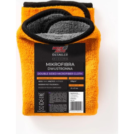 Microfaser Tuch Doppelseitig 840g 41x41cm Orange/ Grau 19-632