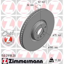 ZIMMERMANN Bremsscheibe 150.2918.20 ZIMMERMANN Bremsscheibe 150.2918.20
