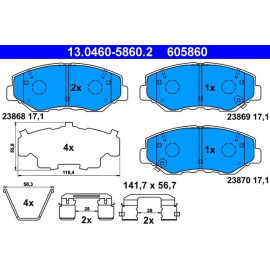Bremsbelagsatz Honda P. Cr-V 2.0-2.4 01-06 13.0460-5860.2