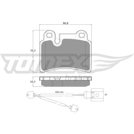 TOMEX brakes Bremsbelagsatz, Scheibenbremse TX 16-21