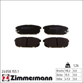 ZIMMERMANN Bremsbeläge 24058.155.1