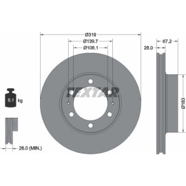 Bremsscheibe Toyota P. Land Cruiser 02- 318Mm 92230403 Bremsscheibe Toyota P. Land Cruiser 02- 318Mm 92230403