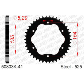 AFAM Kettenrad STAHL 41 Zähne 50803K-41