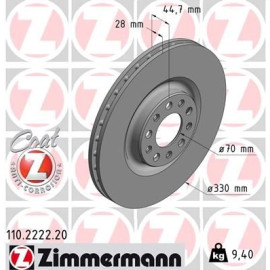 ZIMMERMANN Bremsscheibe 110.2222.20 ZIMMERMANN Bremsscheibe 110.2222.20