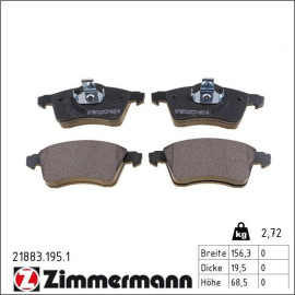 ZIMMERMANN Bremsbeläge 21883.195.1