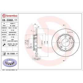 BREMBO Bremsscheibe 08.E888.11