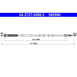 ATE Handbremsseil Seilzug Festellbremse 24.3727-0580.2