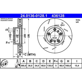 Bremsscheibe Porsche P. Panamera 3.0-4.8 09-13 Le 24.0136-0128.1 Bremsscheibe Porsche P. Panamera 3.0-4.8 09-13 Le 24.0136-0128.1