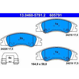 Bremsbelagsatz Kia P. Cerato 1,5-2,0 Crdi 04-09 13.0460-5791.2