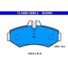 Bremsbelagsatz Vw T. Lt 28-46 2.5-2.8 Tdi 96-06 13.0460-3990.2