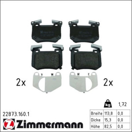 ZIMMERMANN Bremsbelagsatz, Scheibenbremse 22873.160.1