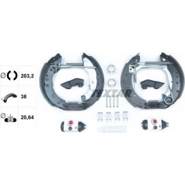 Satz Bremsbacken Citroen C3 1.6 16V Hdi (90, 109Km) 05/10- (203X38mm) 84059801