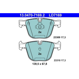 Bremsbelagsatz Bmw T. 1/3/5/6/7/X5/X6 2,5-5,0 02- Keramik 13.0470-7169.2